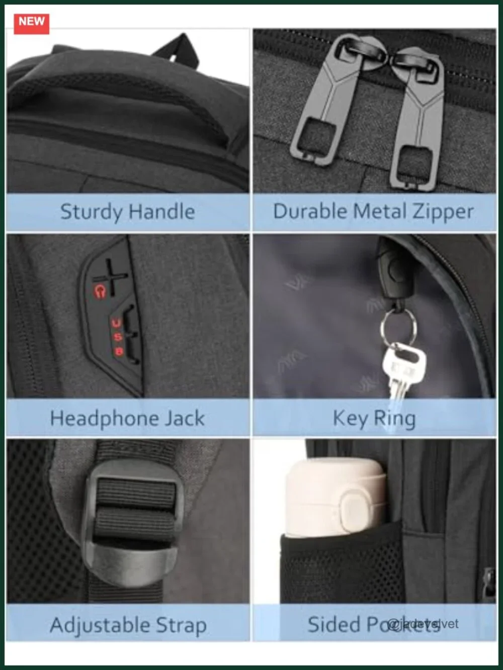 Teen Boys Laptop Backpack USB Charging Port Bookbag College Computer Bag